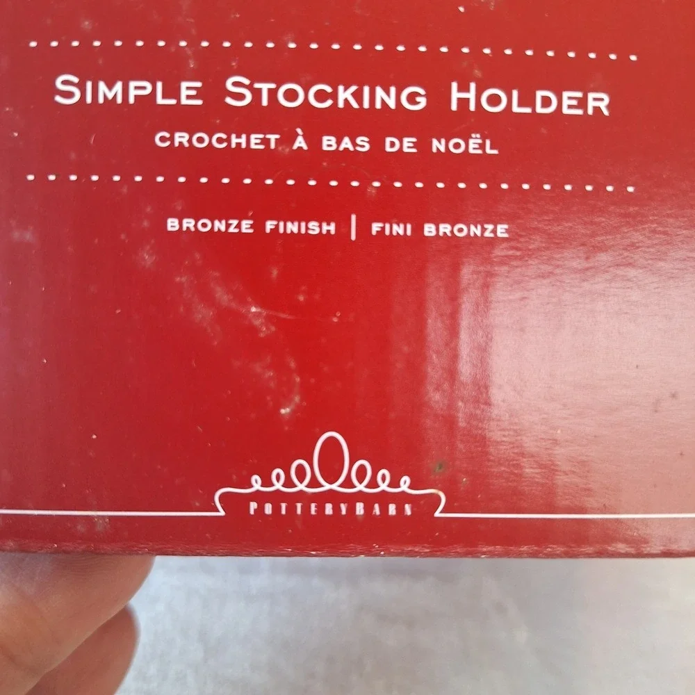 Pottery Barn Simple Stocking Holder Hanger Metal BRONZE Christmas Holiday‎